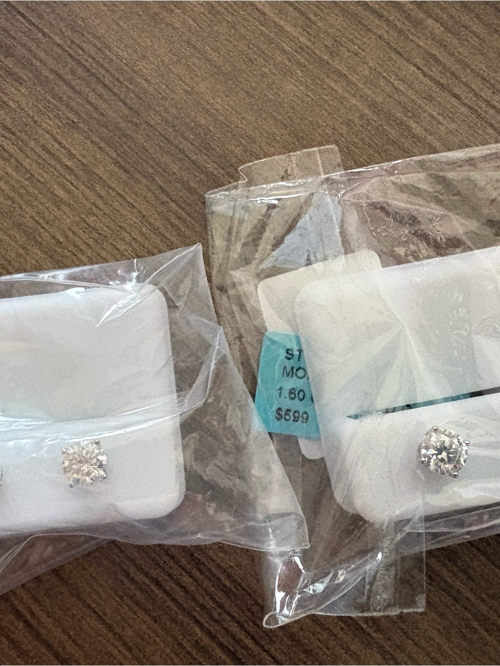 Sterling Silver Moissanite Stud Earrings - 1.6 CTW- 2Pairs